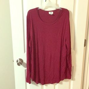 Maroon plus size long sleeve shirt